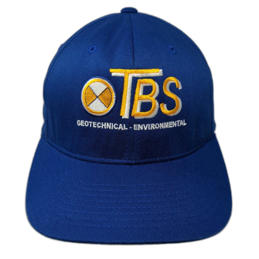 Flexfit Baseball Cap Blue Hat M TBS Geotechnical Environmental Test Boring Work